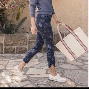 Marine Layer Re-Spun Allison Pant Womens Size XL Blue Floral Print Pull On 2021